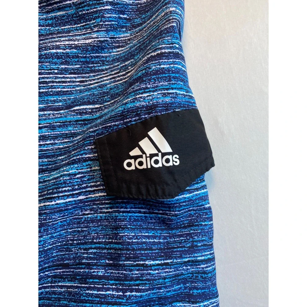 Adidas Mens Blue Space Dye Swim Trunks Board Shorts Mesh Lining Size L PLM111